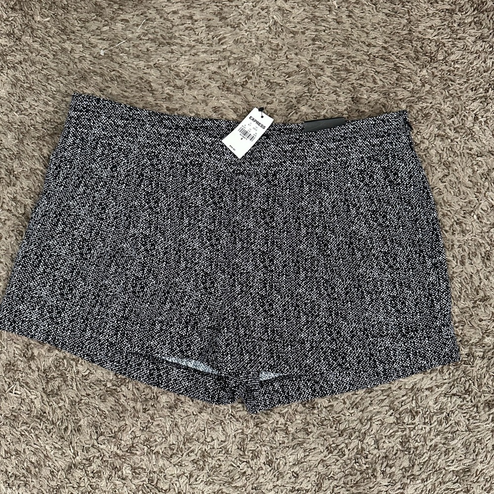 Express High Waist Black and White Shorts